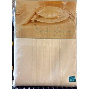 Bardwil Carefree Elegance Tablecloth 60 x 120 Oblong White Polyester Easy Care